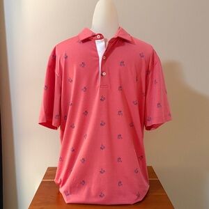 Johnnie-o Pink Polo Shirt with octopus